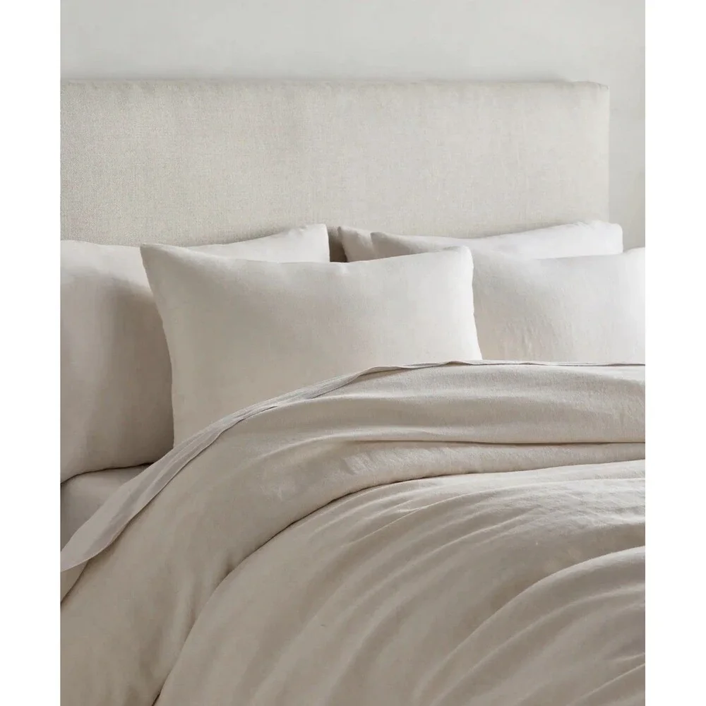 Quince European Linen Duvet Cover Set King Cal King Sand New Hard To Find $214